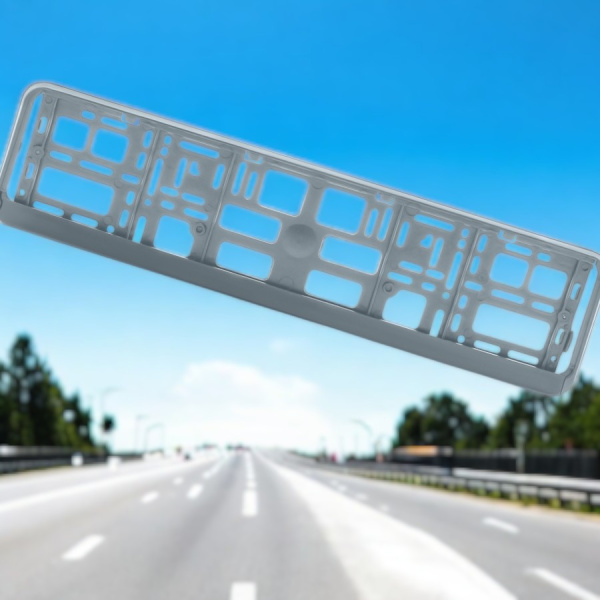 Рамка с планкой для номера автомобиля 52х14 см., черная, 1 шт.